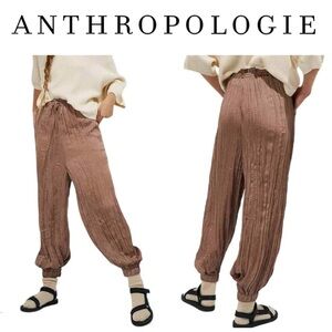 ANTHROPOLOGIE Saturday Sunday Bria Joggers Medium Brown Chic Balloon Pant Size M